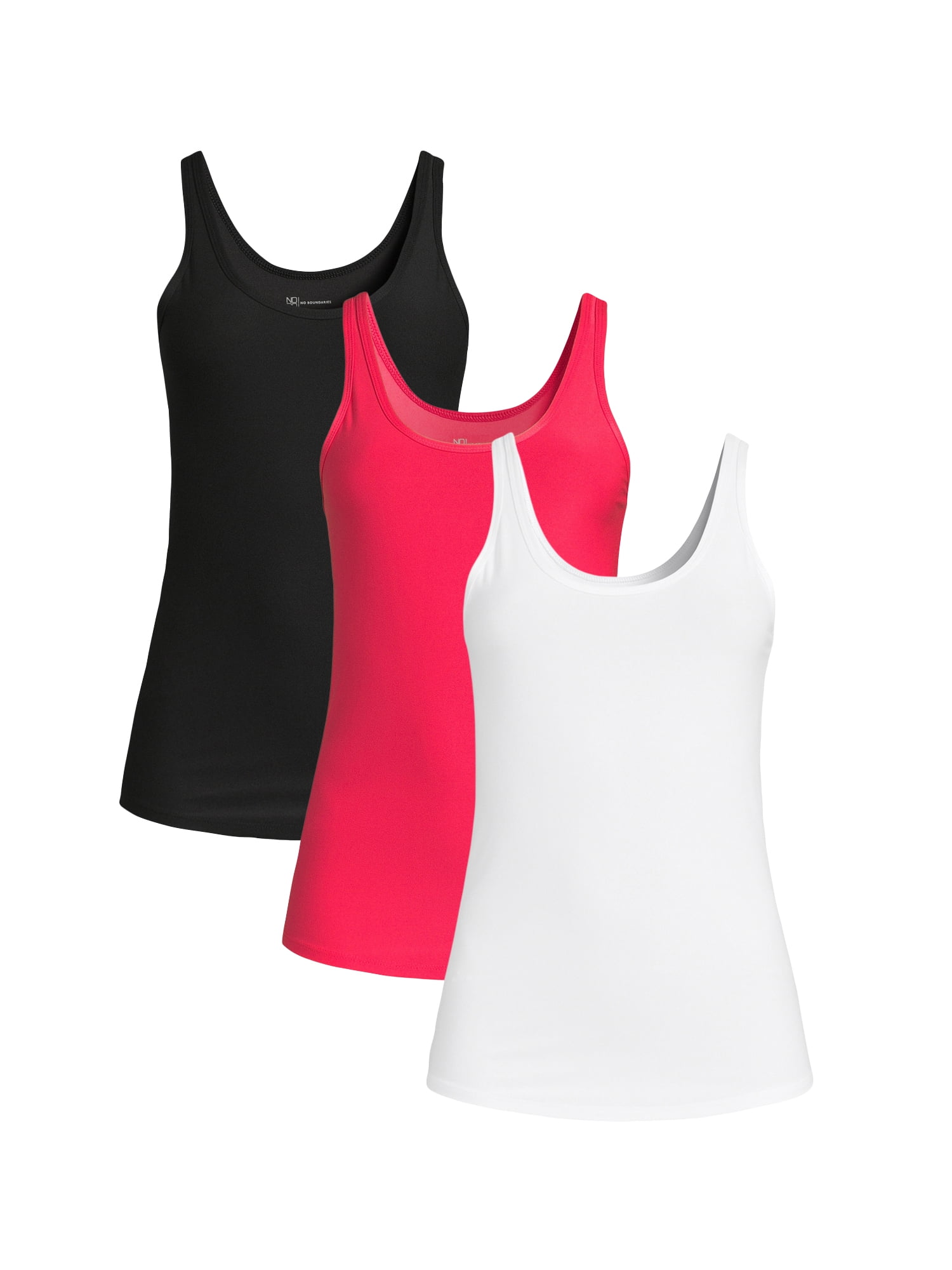 No Boundaries Juniors Scoop Neck Tank Top, 3 Pack, Sizes XS-XXXL ...