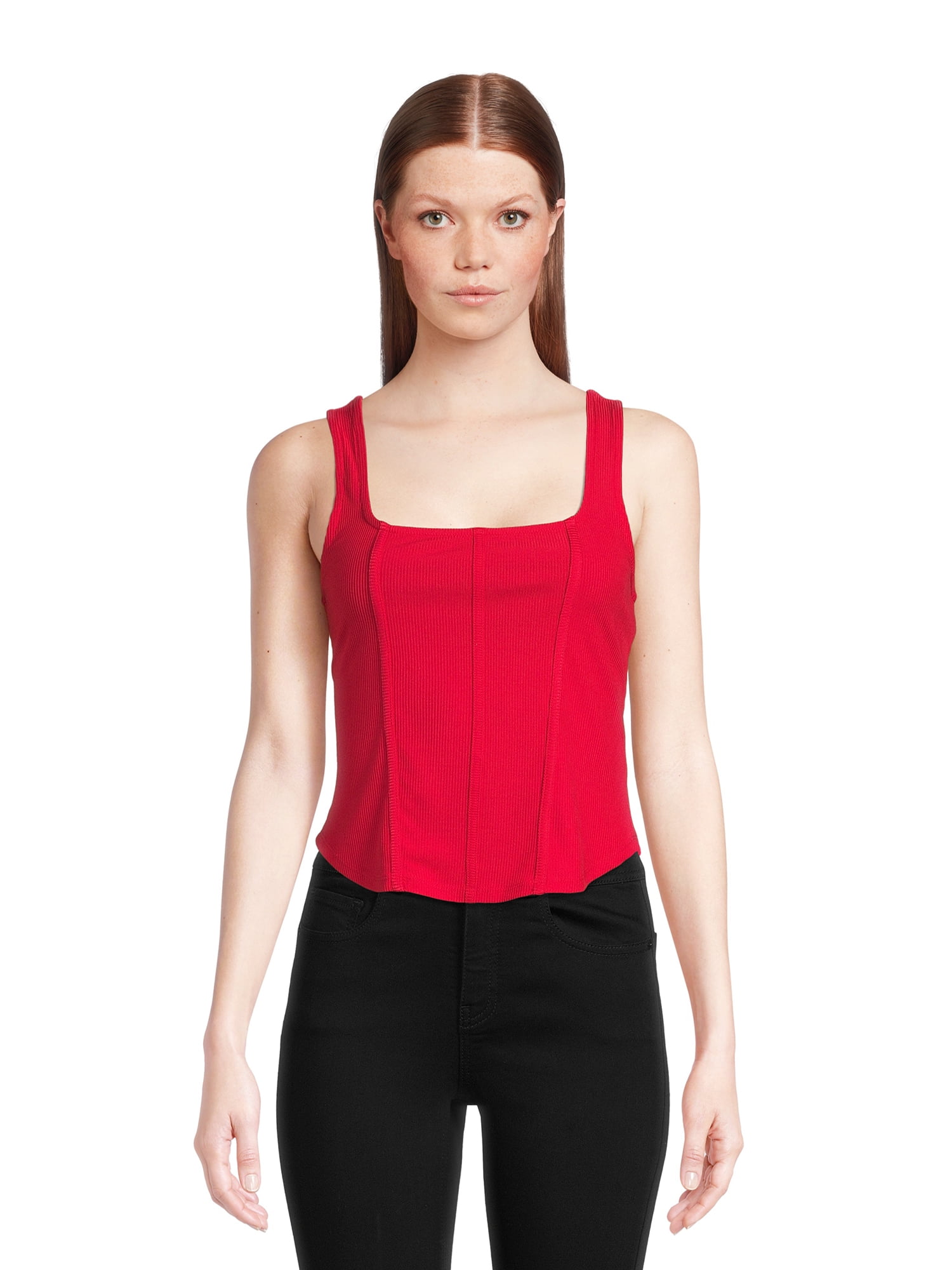 No Boundaries Juniors Seamed Corset Tank Top, Sizes XS3X