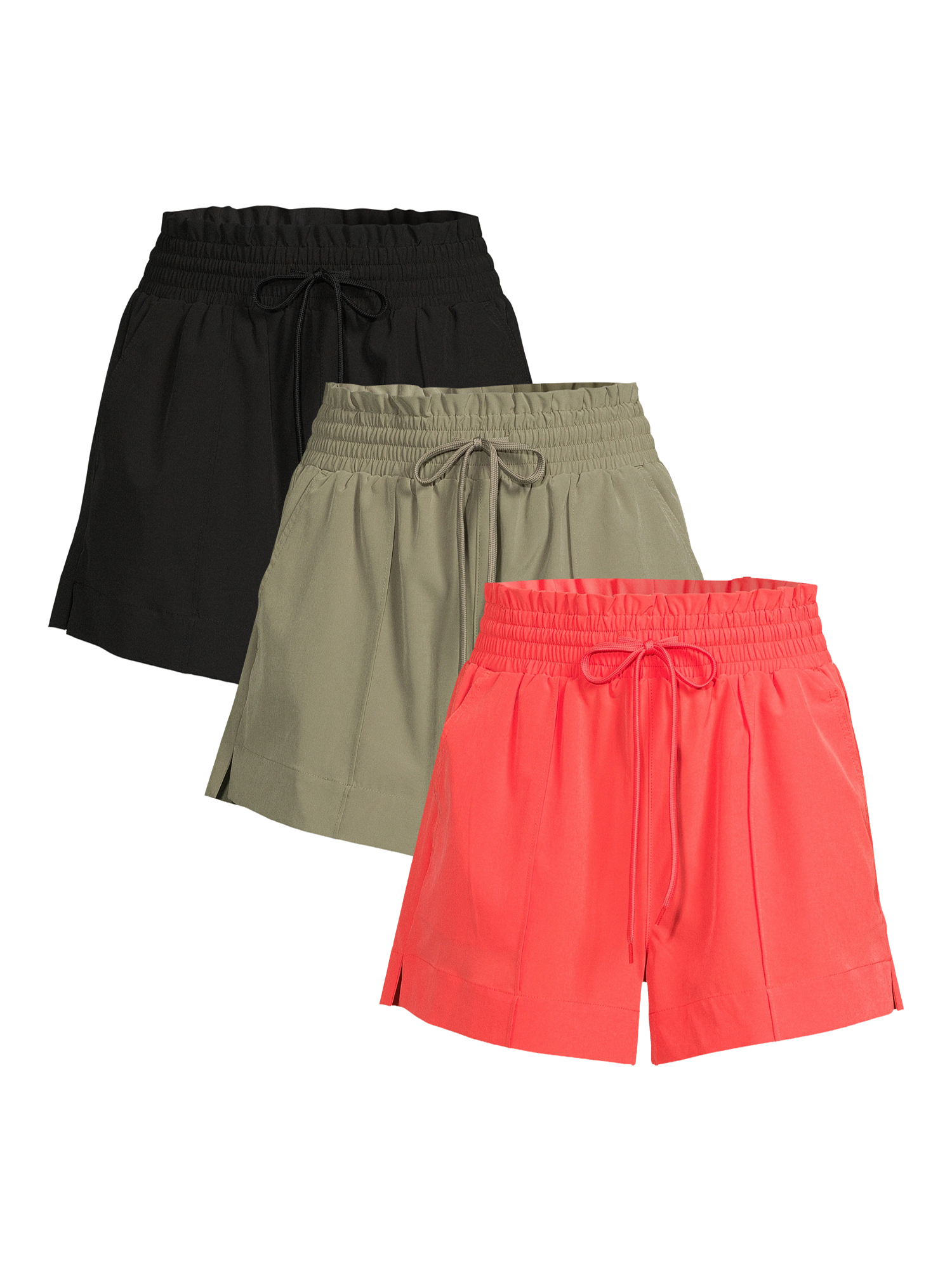 No Boundaries Juniors Seamed Stretch Shorts, 3-Pack - image 1 of 5