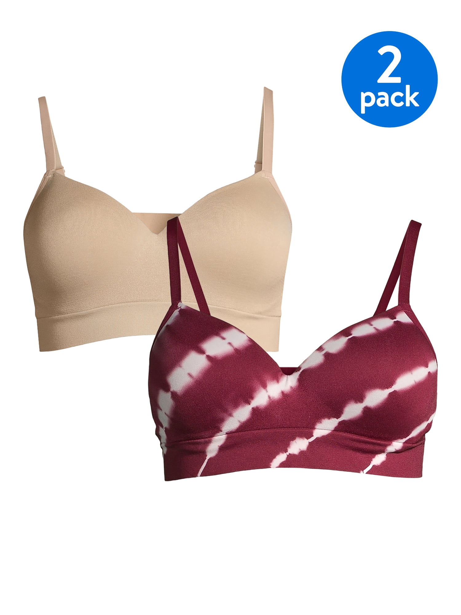 Shop Pack of 2 - Plain Non-Padded Non-Wired Comfort Bra Online