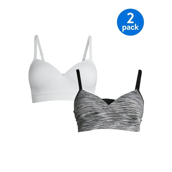 No Boundaries Seamless Wireless Bras, 2-Pack, Women's