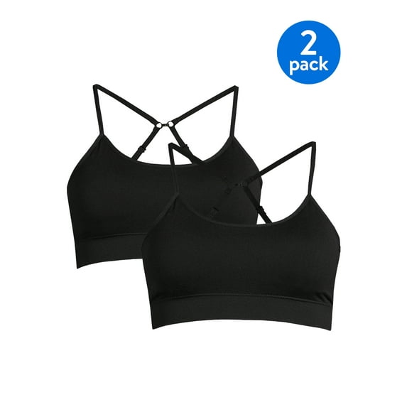 No Boundaries Juniors' Seamless Convertible Cami Bras, 2-Pack