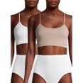 thumbnail image 1 of No Boundaries Juniors' Seamless Convertible Cami Bras, 2-Pack, 1 of 12