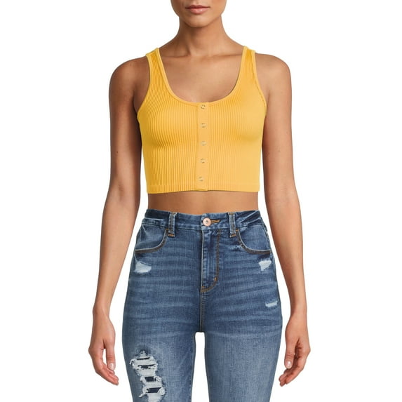 No Boundaries Juniors' Seamless Henley Bra