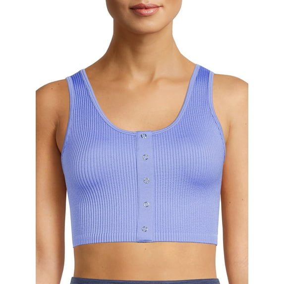 No Boundaries Juniors' Seamless Henley Bra