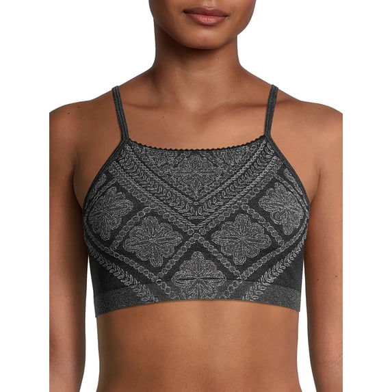 No Boundaries Juniors’ Seamless High Neck Bralette