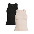 thumbnail image 1 of No Boundaries Seamless High Neck Tank Top, 2 Pack, Women’s, 1 of 6