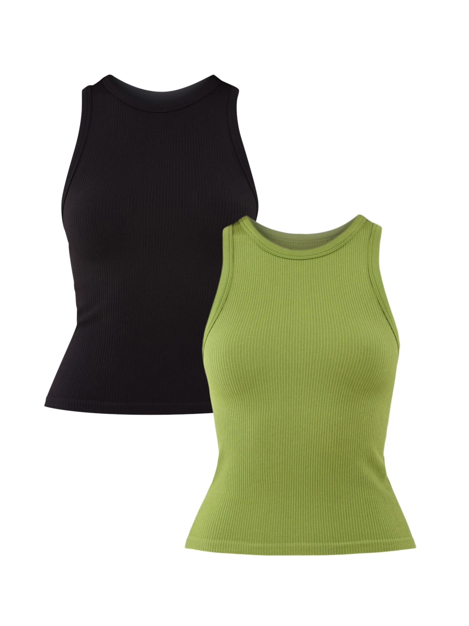 No Boundaries Seamless High Neck Tank Top, 2 Pack, Women's No Boundaries Seamless High Neck Tank Top, 2 Pack, Women's