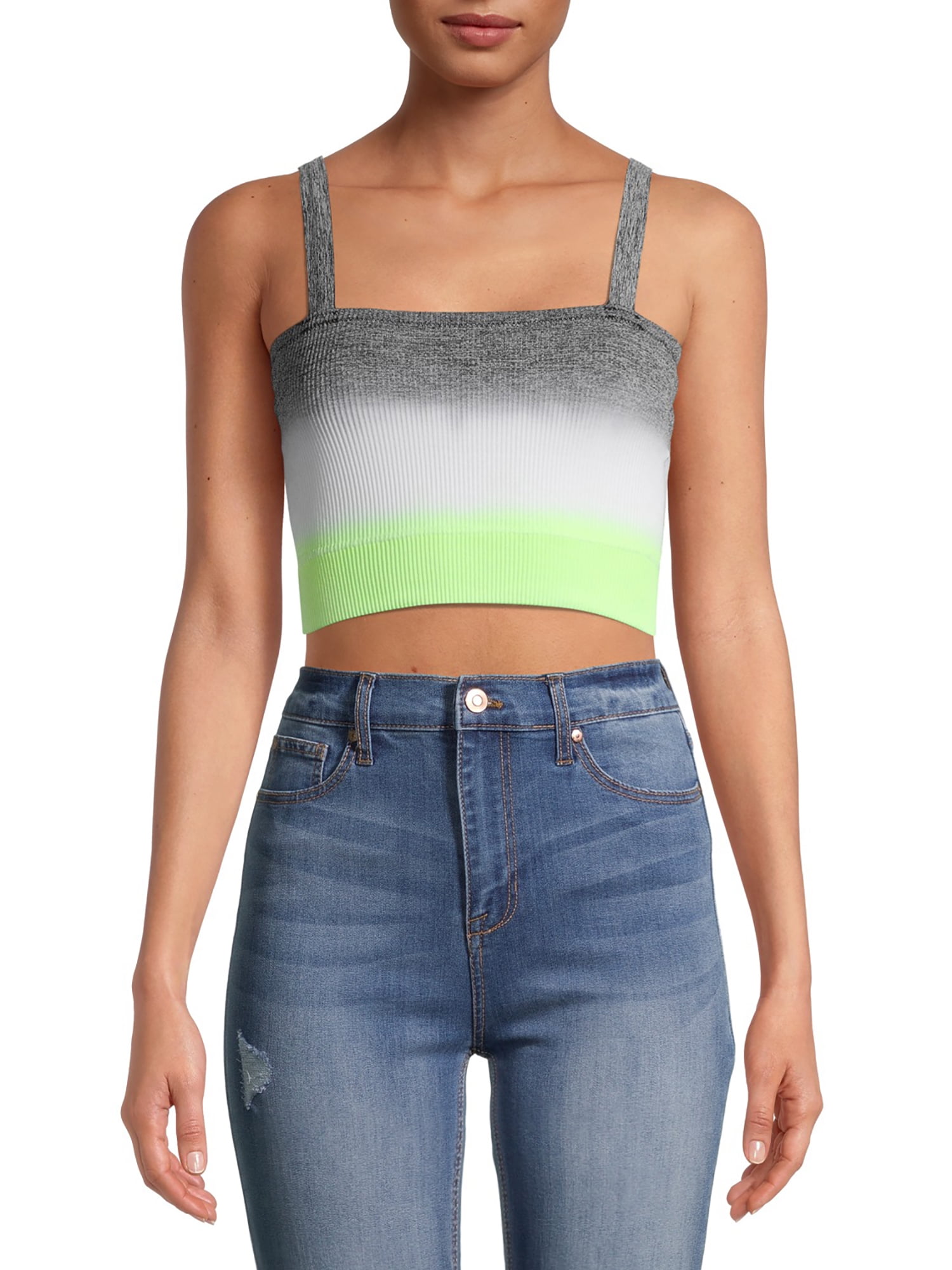 No Boundaries Juniors Seamless Ribbed Tube Top with Straps No Boundaries Juniors Seamless Ribbed Tube Top with Straps