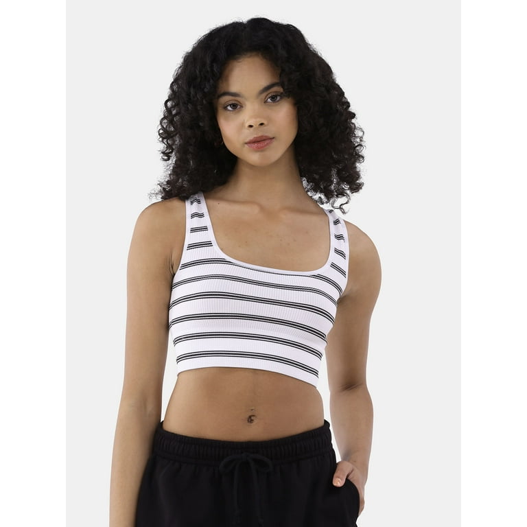 Cute Sports Cropped Stripes Tank Top Cute Sports Cropped Stripes Tank Top