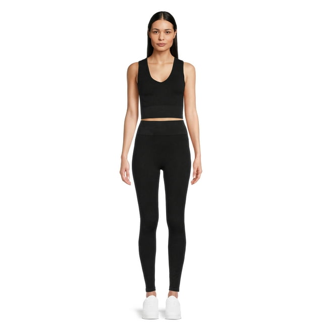 No Boundaries Juniors Seamless Tank Top and Leggings Set, 2-Piece