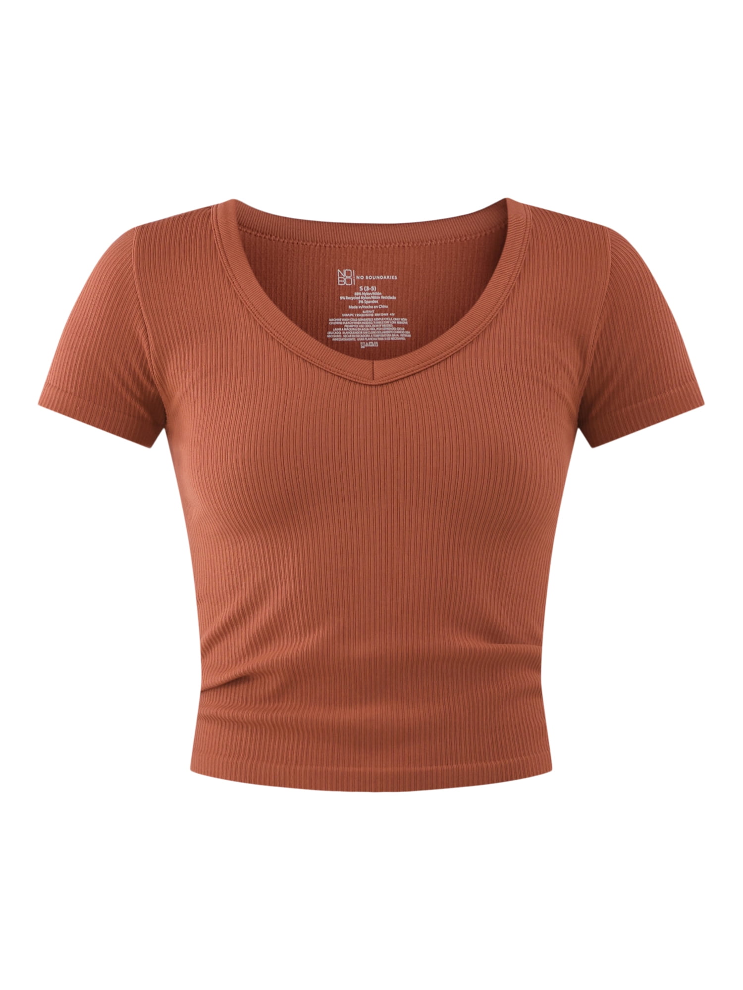 No Boundaries Seamless V-Neck Tee with Short Sleeves, 2 Pack No Boundaries Seamless V-Neck Tee with Short Sleeves, 2 Pack