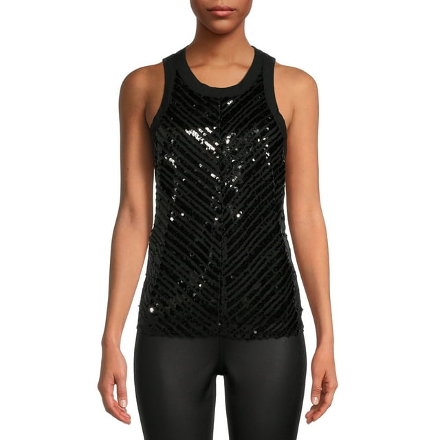 No Boundaries Juniors’ Sequin Tank Top