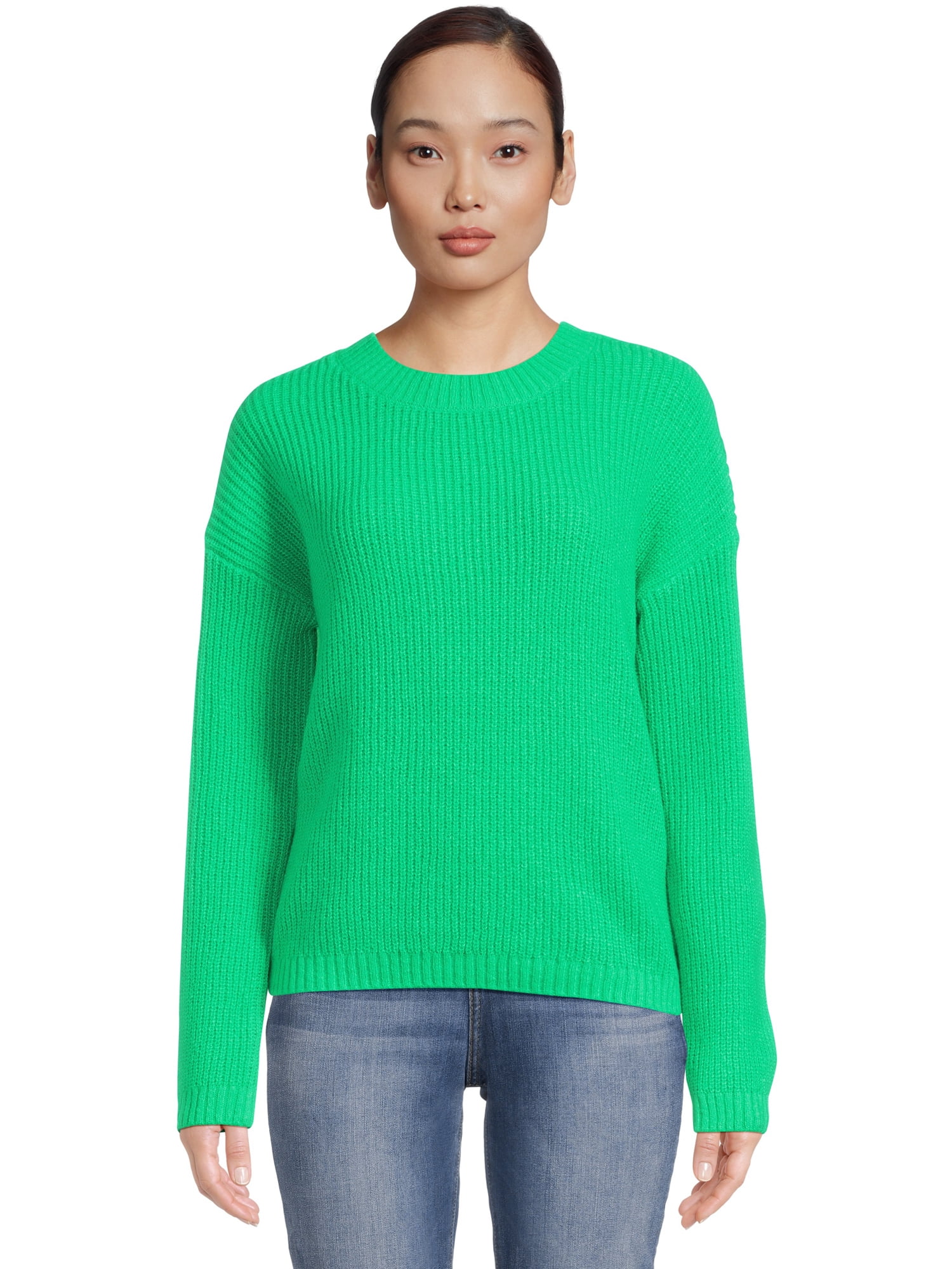 No Boundaries Juniors Shaker Stitch Crewneck Sweater