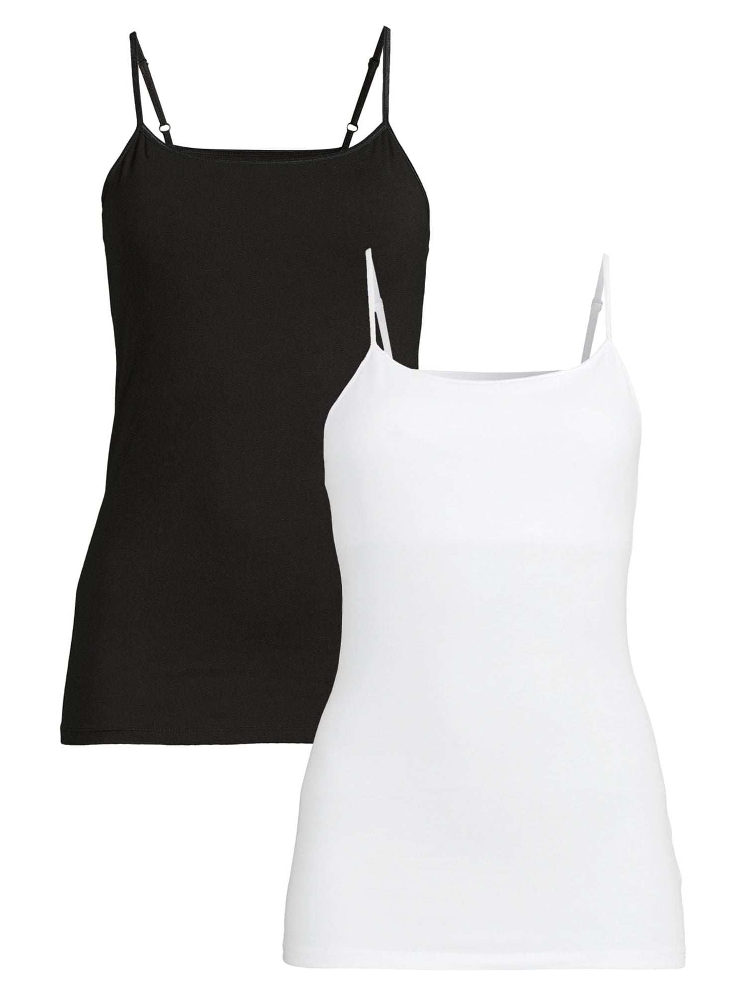 No Boundaries Juniors' Shelf Bra Cami, 2Pack