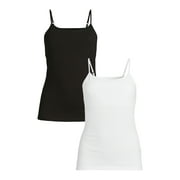 No Boundaries Shelf Bra Cami, 2-Pack, Women’s and Women’s Plus