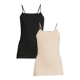 thumbnail image 1 of No Boundaries Juniors' Shelf Bra Cami, 2-Pack, 1 of 5