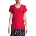 thumbnail image 1 of No Boundaries Juniors Short Sleeve Brushed V-Neck T-Shirt, 1 of 6