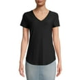 thumbnail image 1 of No Boundaries Juniors Short Sleeve Brushed V-Neck T-Shirt, 1 of 6