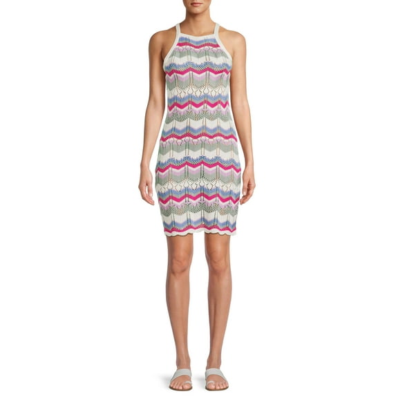 No Boundaries Juniors' Sleeveless Crochet Dress