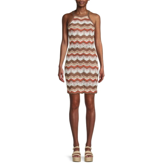 No Boundaries Juniors' Sleeveless Crochet Dress