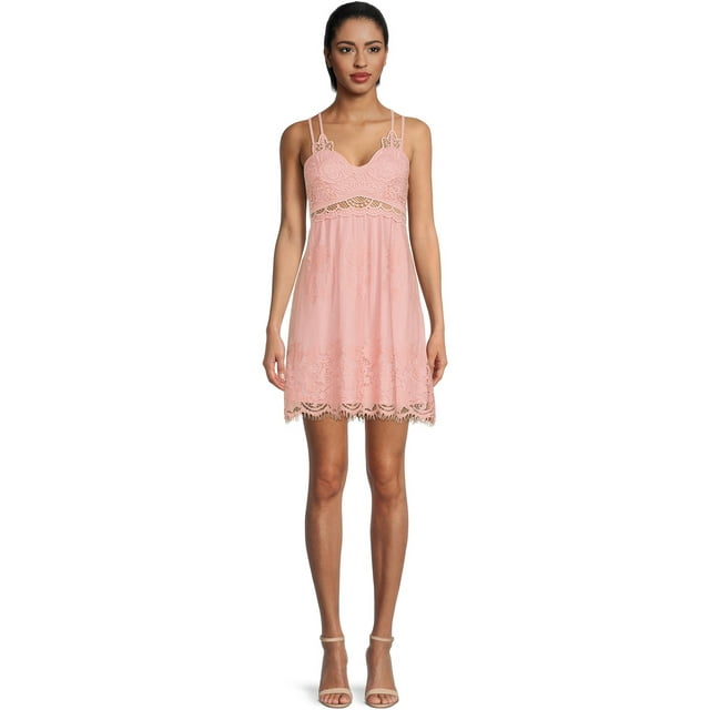 No Boundaries Juniors Sleeveless Lace Mini Dress, Sizes XS3XL