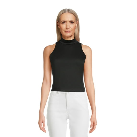 No Boundaries Juniors Sleeveless Mock Neck Top