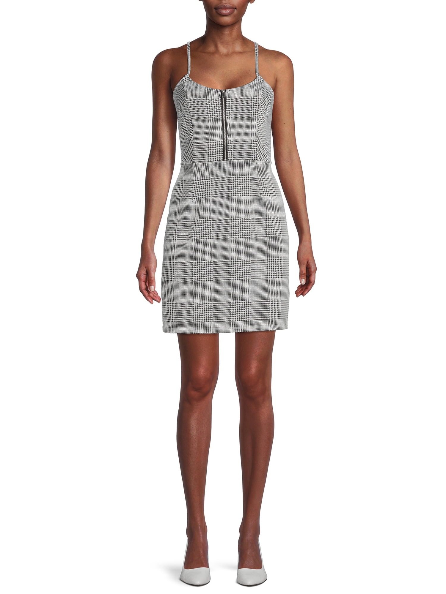No Boundaries Juniors' Sleeveless Plaid Dress