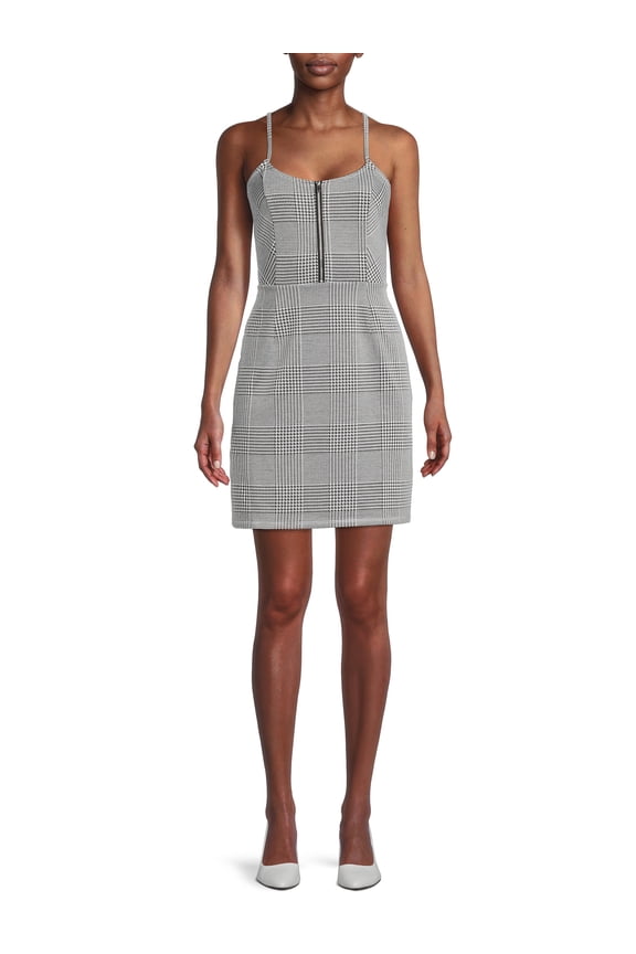 Juniors' Sleeveless Plaid Dress