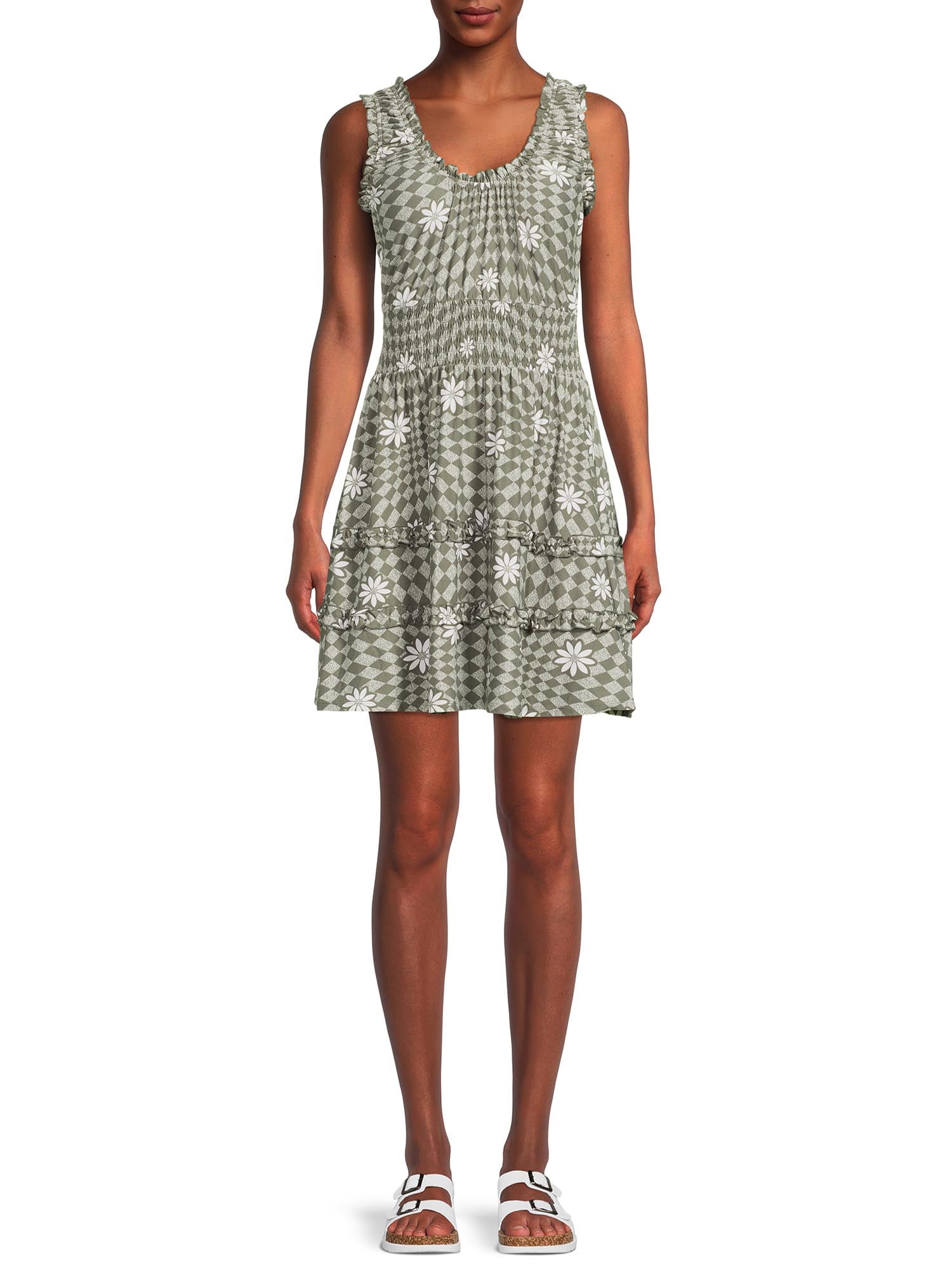 No Ruffle Decor No Boundaries Juniors' Smocked Ruffle Dress - Walmart.com