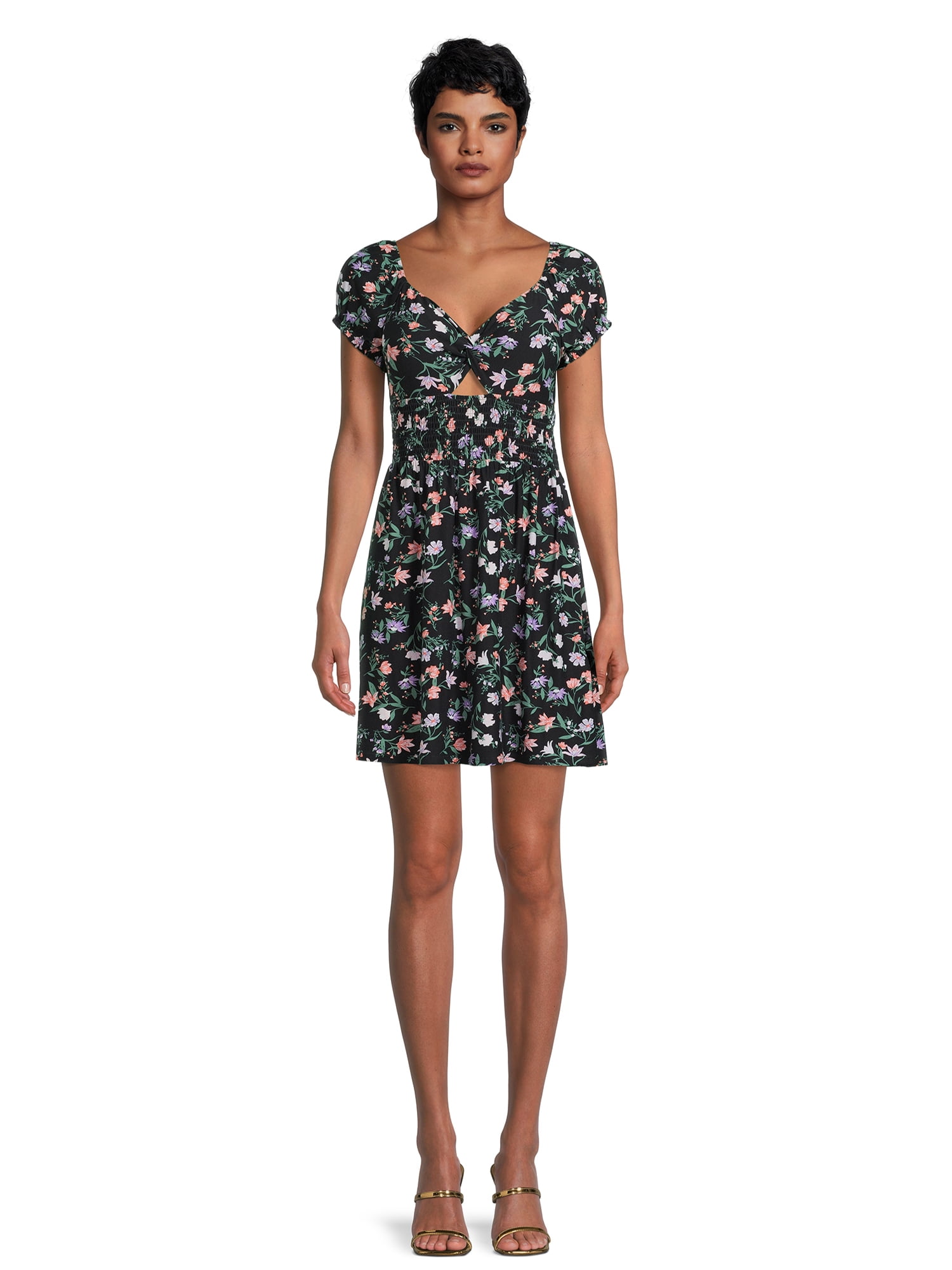 No Boundaries Juniors Smocked Waist Dress