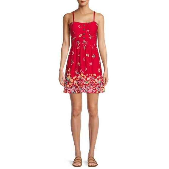 No Boundaries Juniors' Strapless Button Front Dress