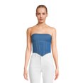 thumbnail image 1 of No Boundaries Juniors Strapless Denim Bustier, 1 of 6