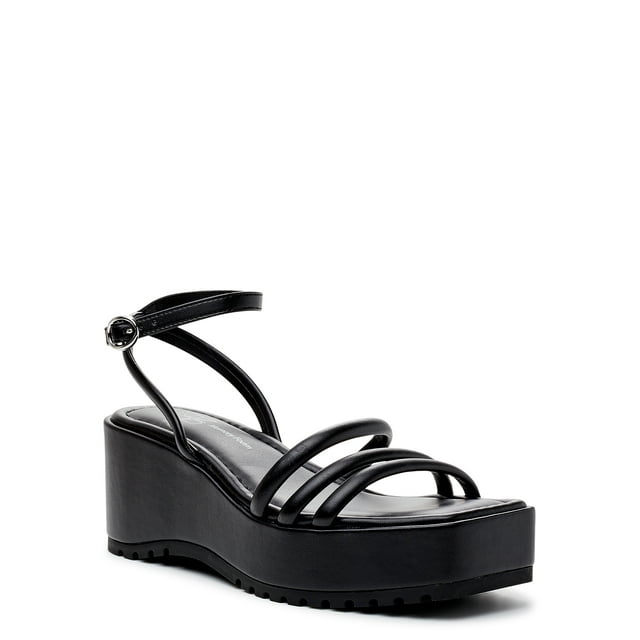 No Boundaries Juniors' Strappy Wedge Sandals