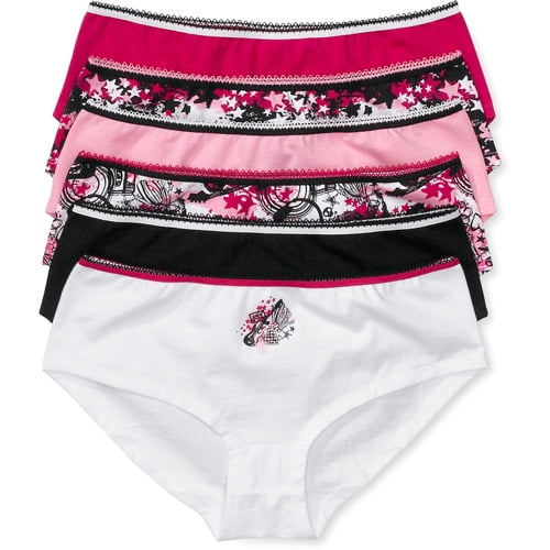 No Boundaries Juniors Stretch Cotton Hipster Panties, 6Pack