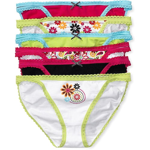 No Boundaries Juniors Stretch Cotton String Bikini Panties, 6Pack