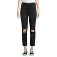 thumbnail image 1 of No Boundaries Juniors' Super High Rise Destructed Mom Jeans, 1 of 5