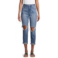 thumbnail image 1 of No Boundaries Juniors' Super High Rise Destructed Mom Jeans, 1 of 6