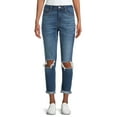 thumbnail image 1 of No Boundaries Juniors' Super High Rise Destructed Mom Jeans, 1 of 5