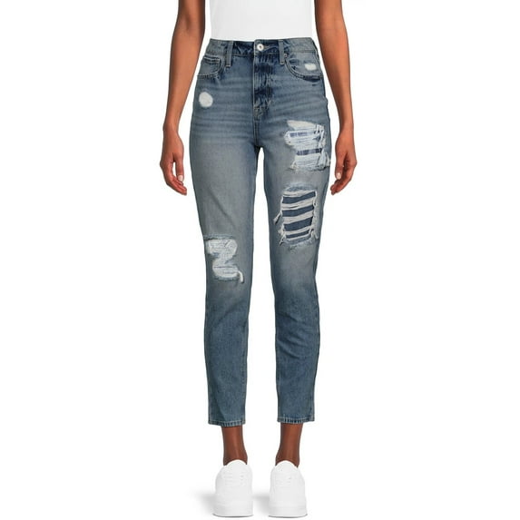 No Boundaries Juniors' Super High Rise Mom Jeans