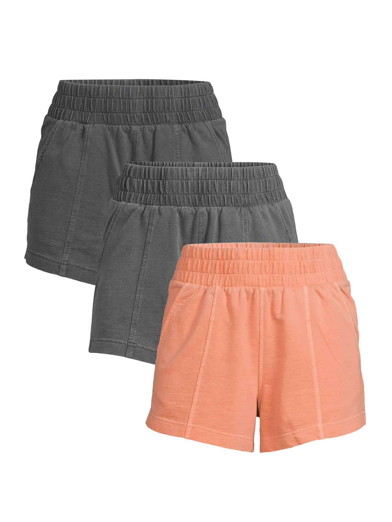No Boundaries Juniors' Super-High Rise Pull-On Knit Shorts, 3-Pack ...