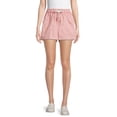 thumbnail image 1 of No Boundaries Juniors' Super High Rise Tie Front Shorts, 1 of 5