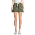 thumbnail image 1 of No Boundaries Juniors' Super High Rise Tie Front Shorts, 1 of 5