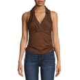 thumbnail image 1 of No Boundaries Juniors Surplice Sleeveless Polo Shirt, 1 of 5