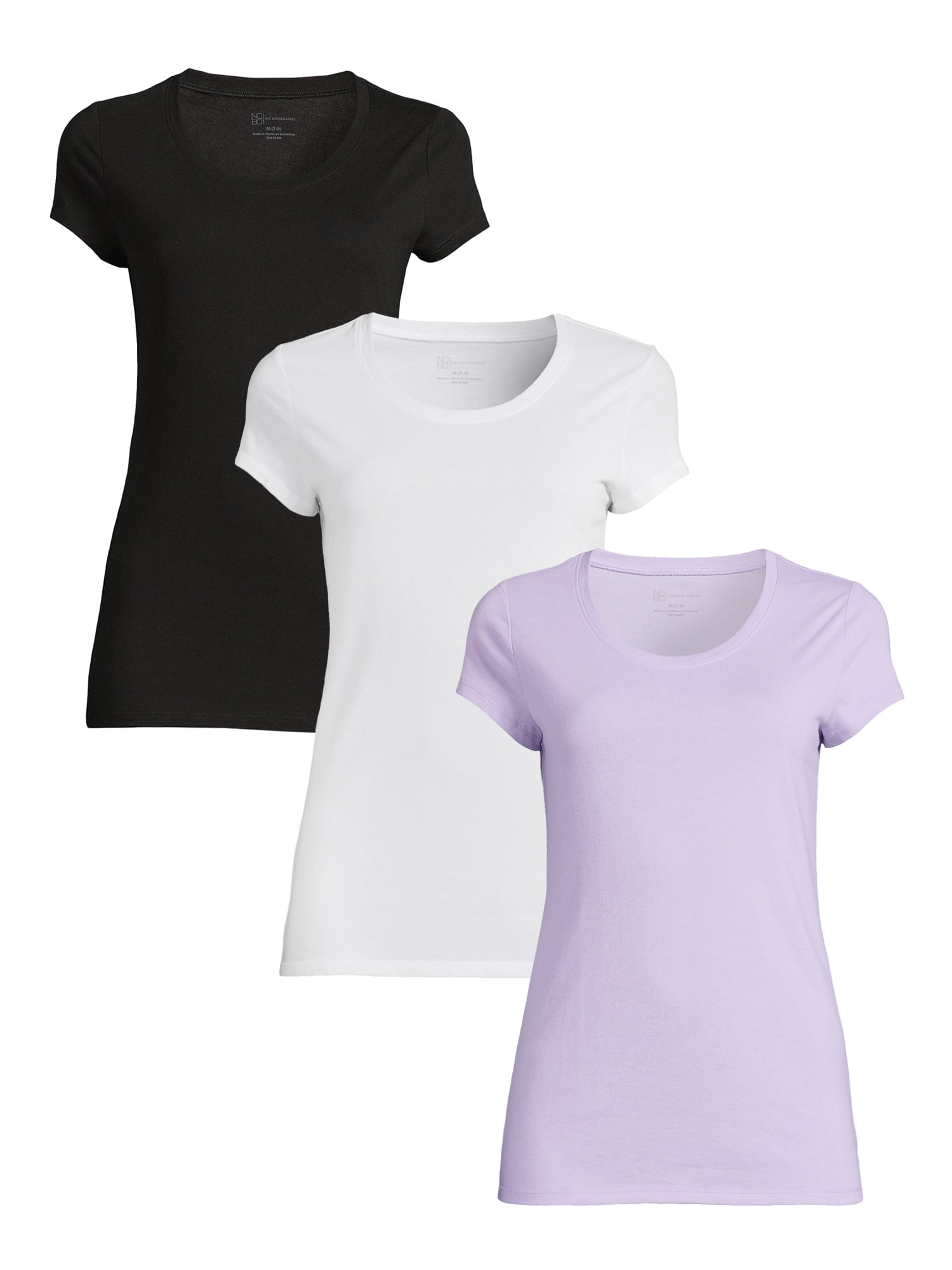 No Boundaries Juniors' T-Shirt with Short Sleeves, 3-Pack - Walmart.com