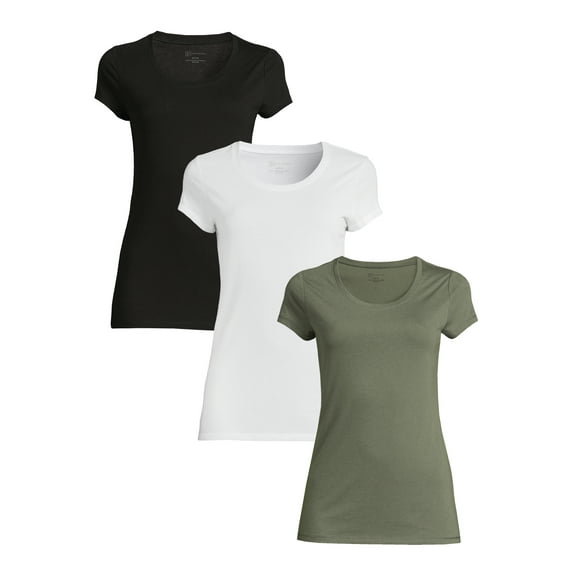 No Boundaries Juniors' T-Shirt with Short Sleeves, 3-Pack