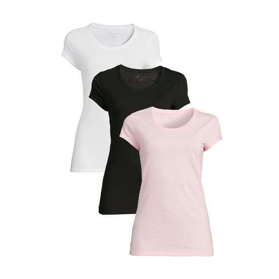 No Boundaries Juniors' T-Shirt with Short Sleeves, 3-Pack