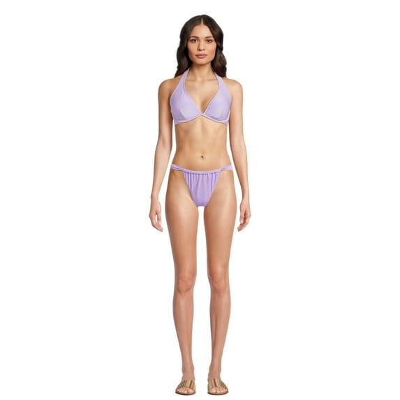 No Boundaries Tab Tunnel Lurex Bikini Bottoms, Sizes S-XXL, Women’s and Women’s Plus