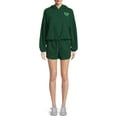 thumbnail image 1 of No Boundaries Juniors Teddy Hoodie and Shorts Lounge Set, 2-Piece, 1 of 5