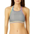 thumbnail image 1 of No Boundaries Juniors' Textured Stripe Halter Swimsuit Top, 1 of 5